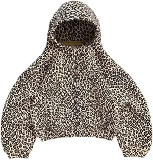 Heyheyshine Oversized Leopard Print Hoodie - Y2K Camo Vintage 2000s Streetwear Zipper Cardigan