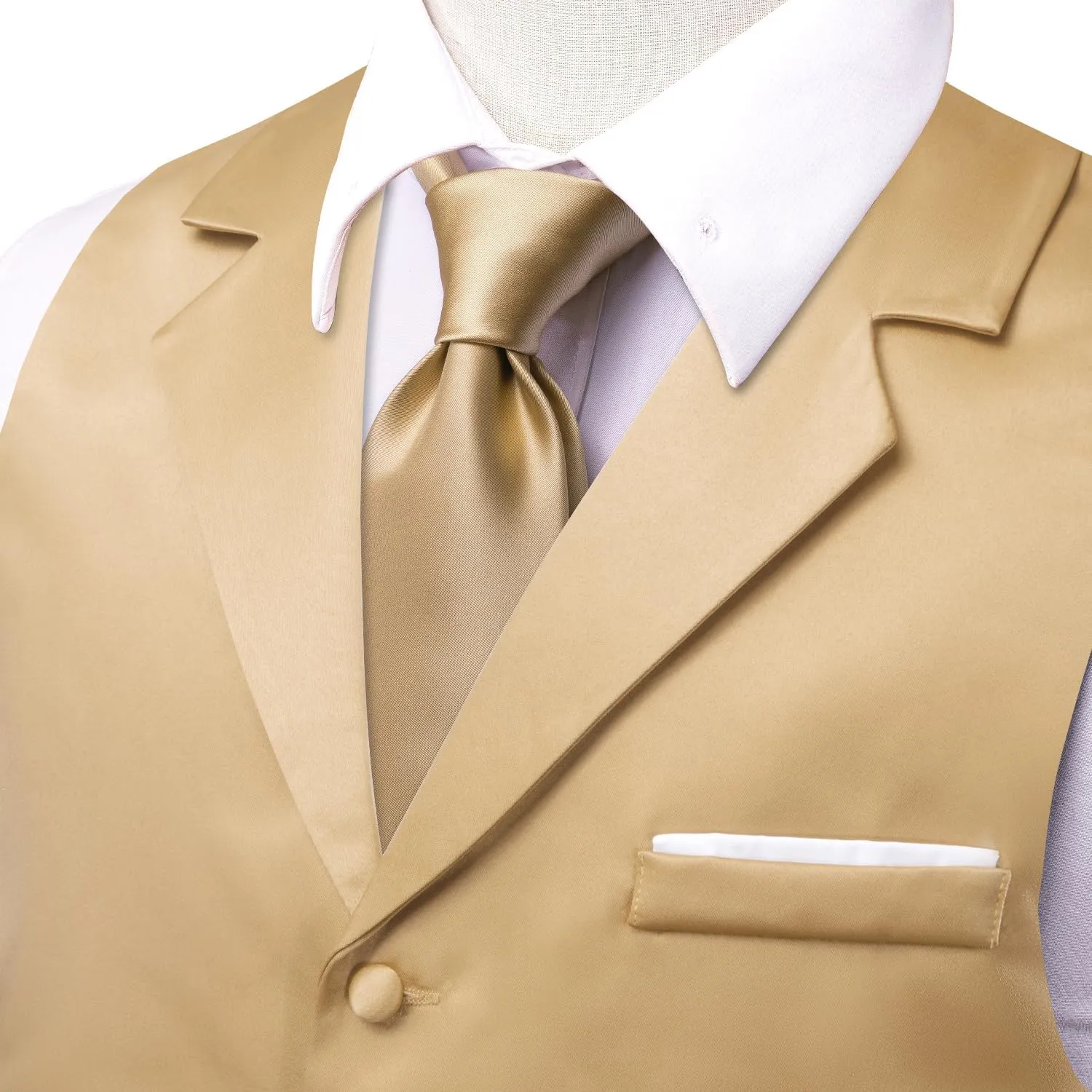 Hi-Tie Men's Suit Vest Business Casual Waistcoat with 3 Pockets for Wedding or Tuxedo Vest V-Neck