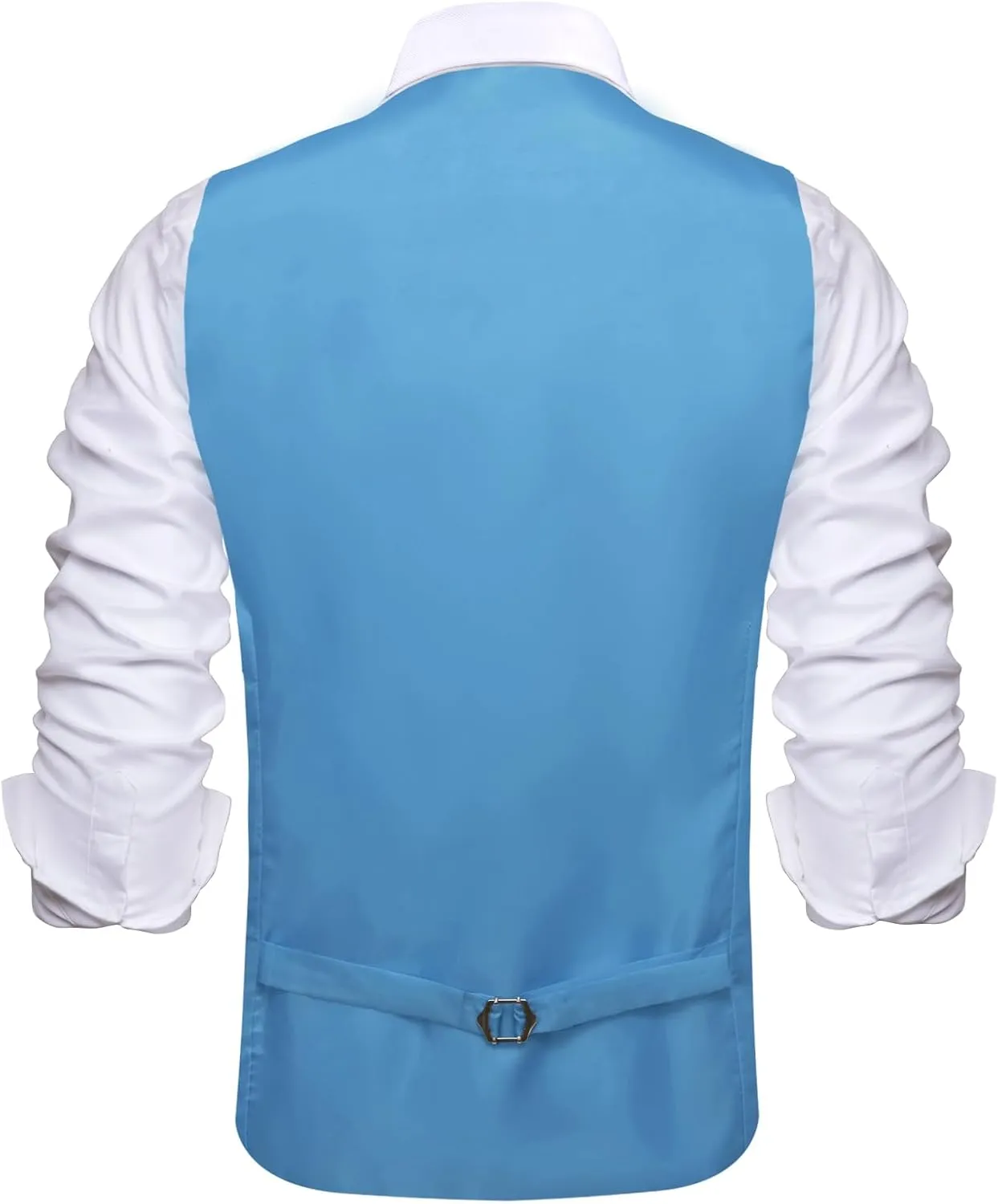 Hi-Tie Men's Suit Vest Business Casual Waistcoat with 3 Pockets for Wedding or Tuxedo Vest V-Neck