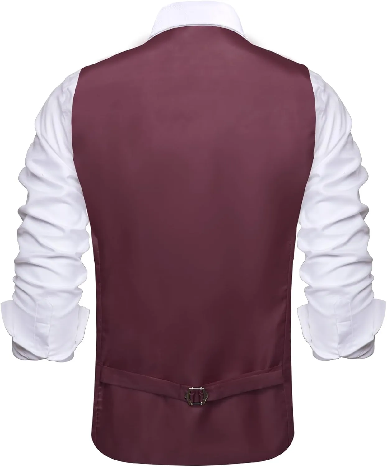 Hi-Tie Men's Suit Vest Business Casual Waistcoat with 3 Pockets for Wedding or Tuxedo Vest V-Neck