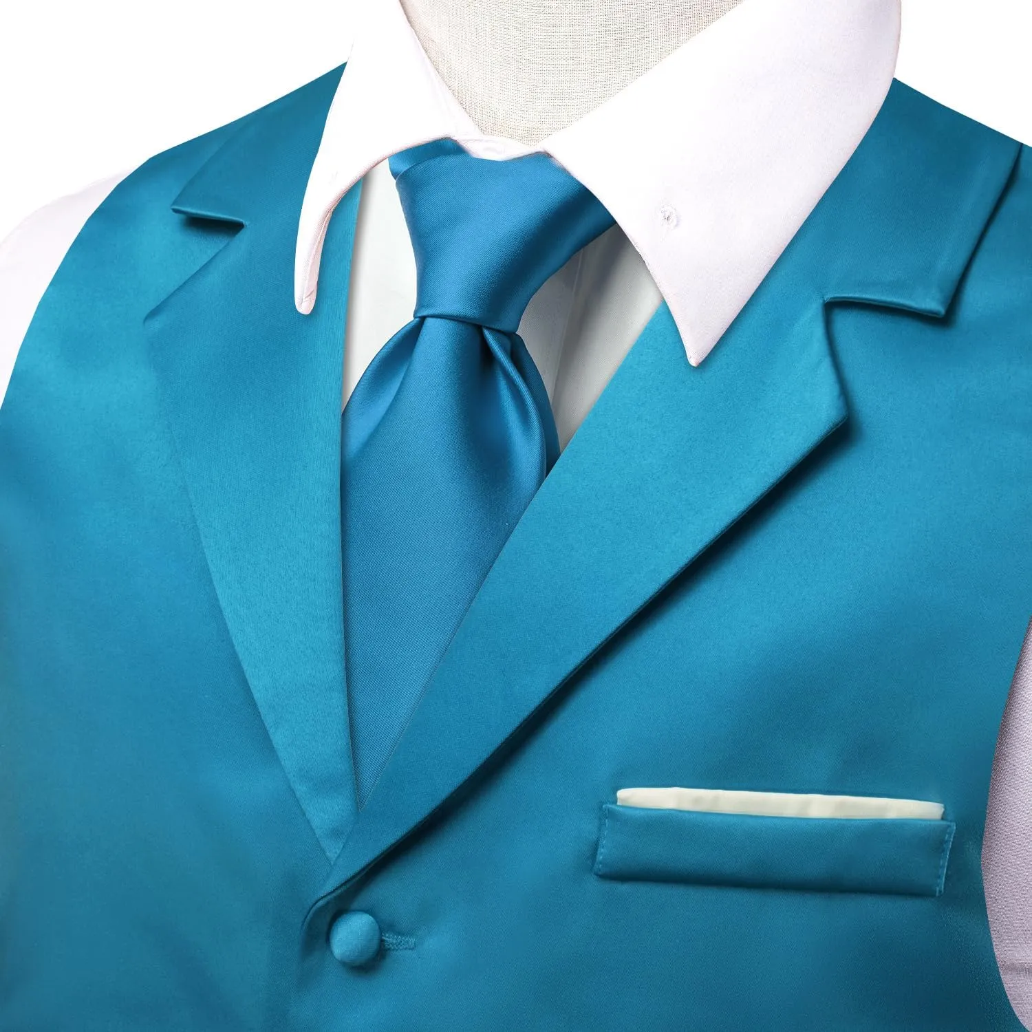 Hi-Tie Men's Suit Vest Business Casual Waistcoat with 3 Pockets for Wedding or Tuxedo Vest V-Neck