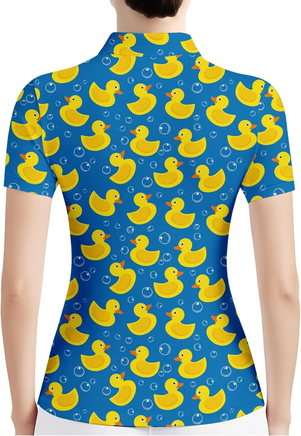 HIVICHI Funny Golf Shirts for Women Cute Crazy Print Short Sleeve Moisture Wicking Womens Polo Shirt