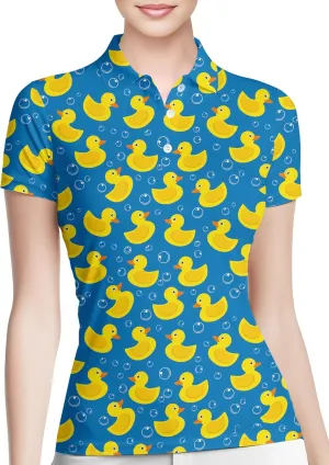 HIVICHI Funny Golf Shirts for Women Cute Crazy Print Short Sleeve Moisture Wicking Womens Polo Shirt