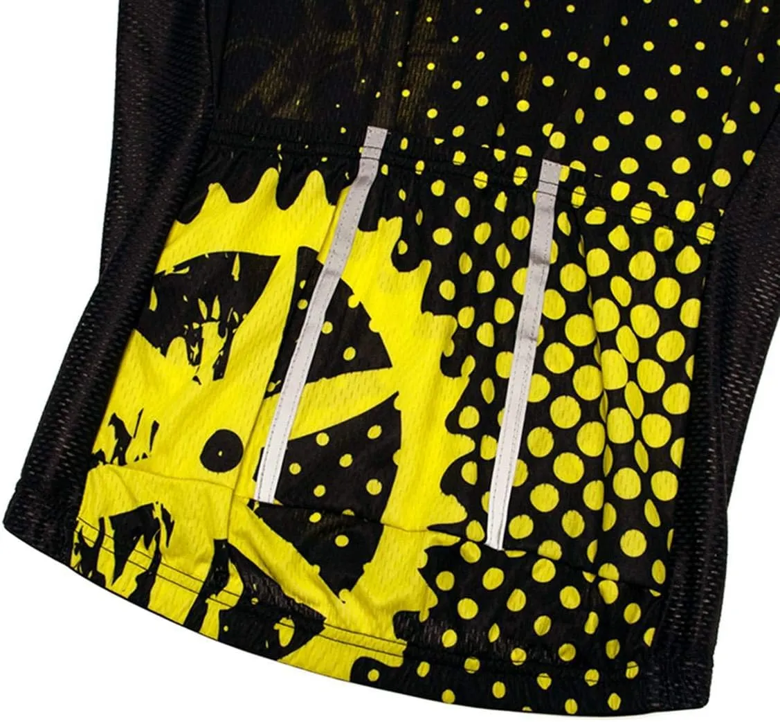 Hotlion Men's Cycling Bike Jersey Short Sleeve with 3 Rear Pockets- Moisture Wicking, Breathable, Quick Dry Biking Shirt