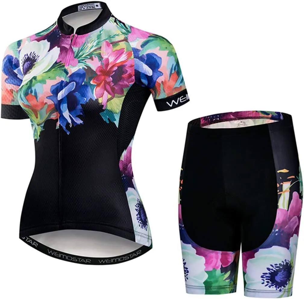 Hotlion Women's Short Sleeve Cycling Jersey Jacket Cycling Shirt Quick Dry Breathable Mountain Clothing Bike Top