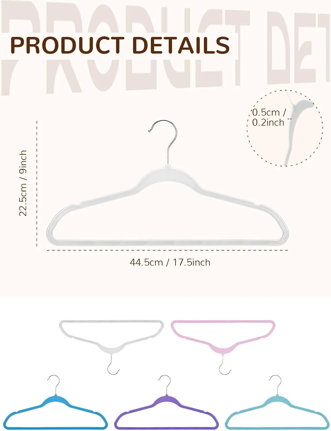 HOUSE DAY 17.5 Inch Plastic Hangers White