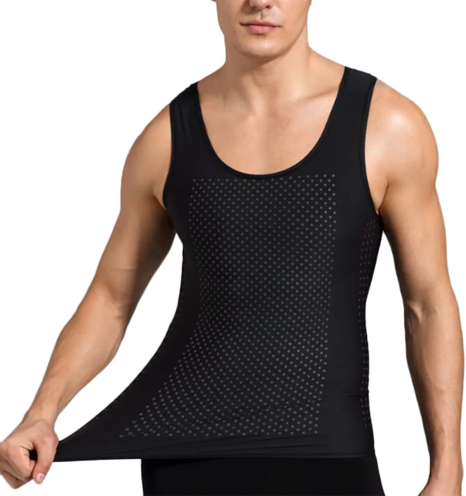 HSQSMWJ Mens Compression Shirt Slimming Undershirt Body Shaper Tank Top Gynomastica Sleeveless Shapewear