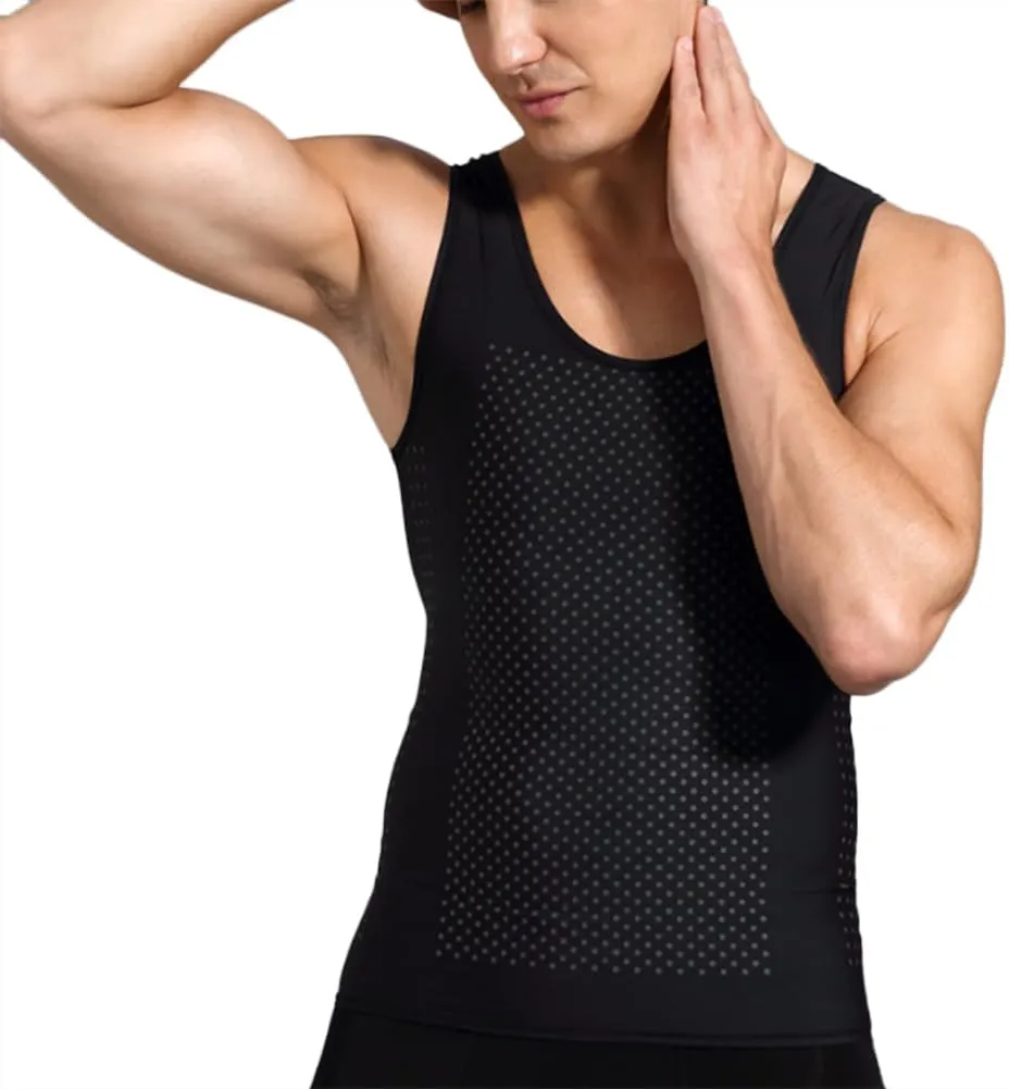 HSQSMWJ Mens Compression Shirt Slimming Undershirt Body Shaper Tank Top Gynomastica Sleeveless Shapewear