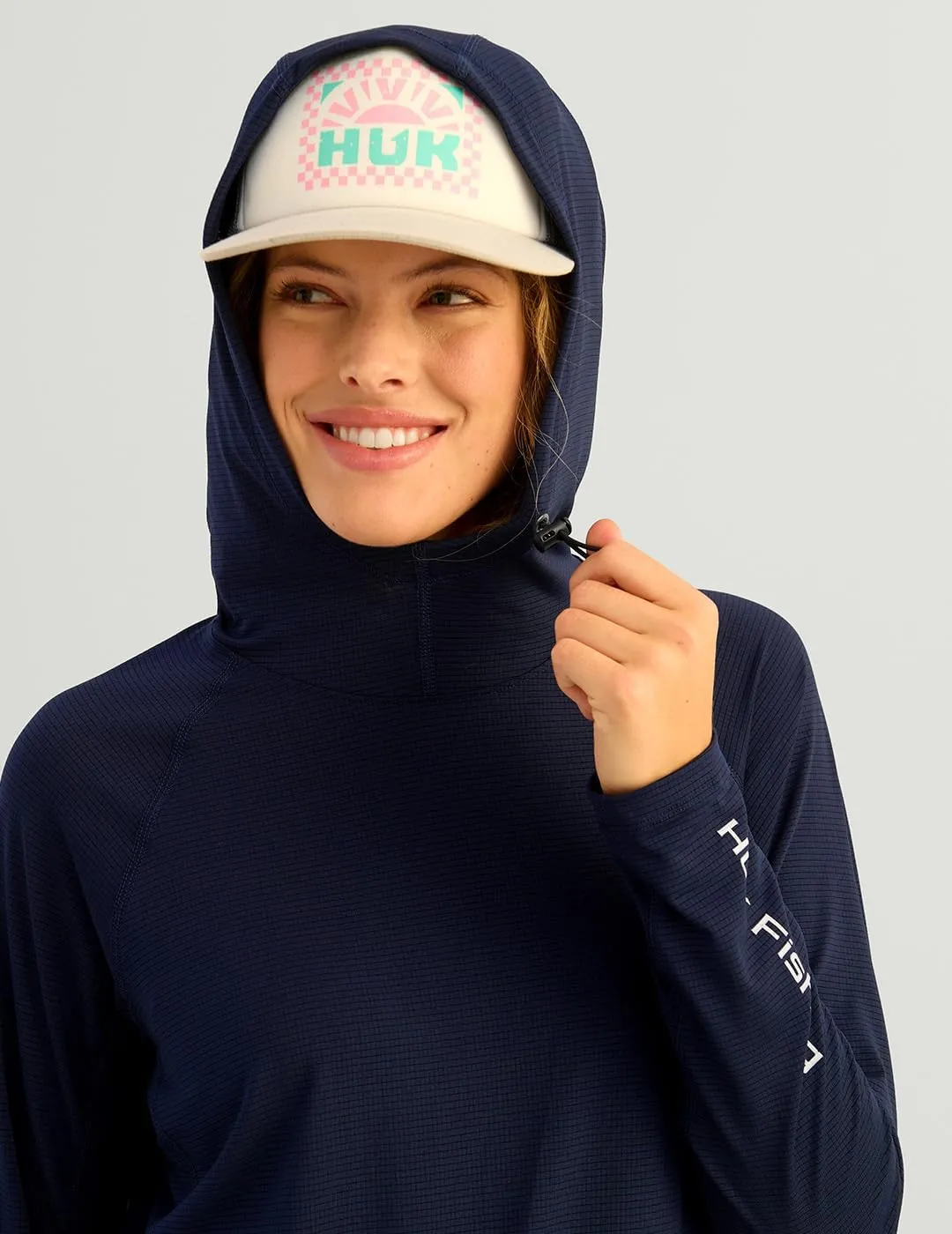 HUK Women's A1a Hoodie Lightweight Hooded Fishing Shirt, Sun Protection, Breathable, Quick-Dry Performance
