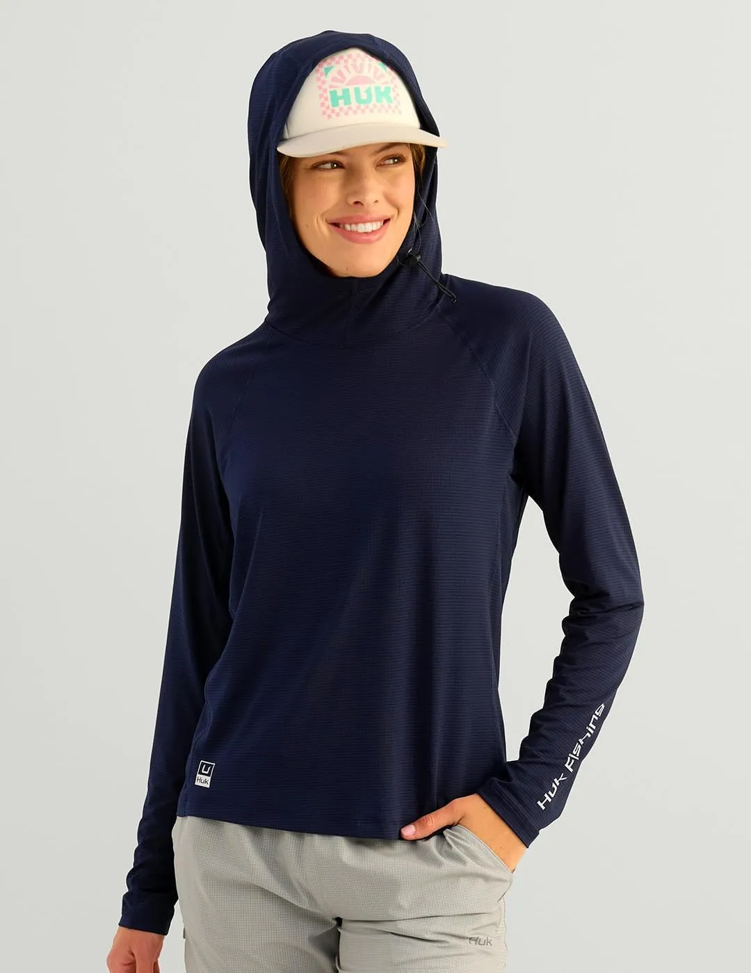 HUK Women's A1a Hoodie Lightweight Hooded Fishing Shirt, Sun Protection, Breathable, Quick-Dry Performance