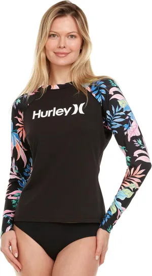 Hurley Rash Guard for Women, Womens Rash Guard Long Sleeve Shirts, Rashguard Swim Shirt Women UPF 50  SPF & UV Protection