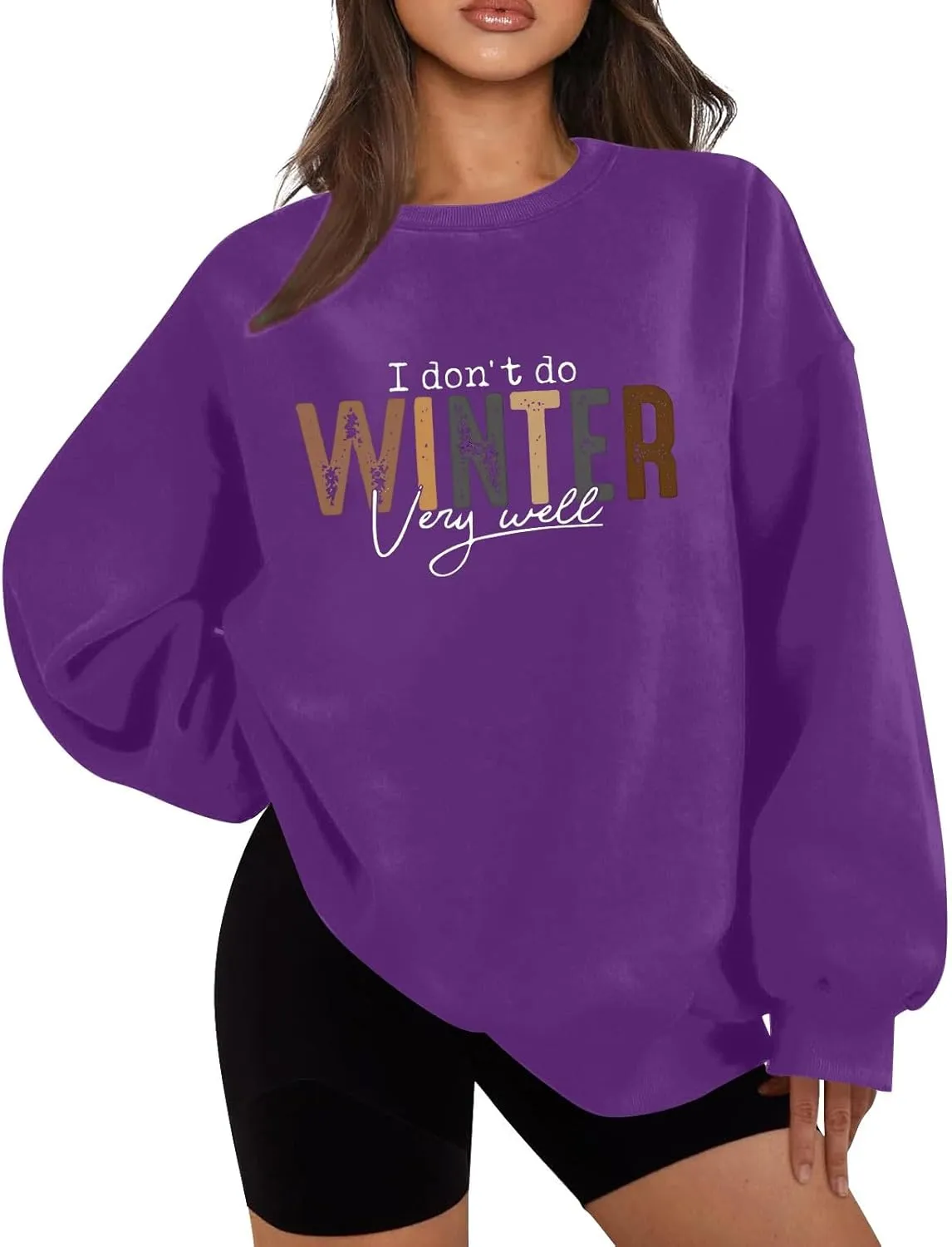 I Don't Do Winter Very Well Sweatshirts For Women Cute Graphic Crewneck Pullover Tops Casual Long Sleeve Shirts