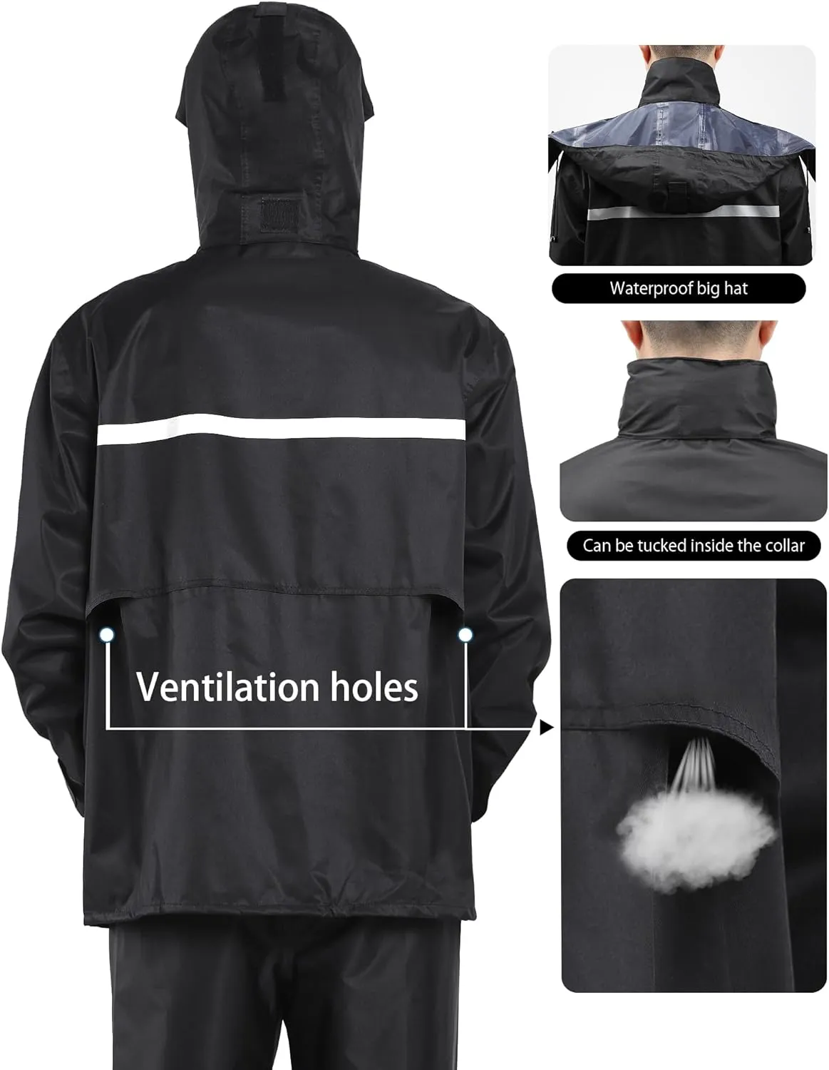 iCreek Rain Suit Waterproof Jacket and Trouser Suit Raincoat for Men and Women Outdoor All-Sport Breathable Anti-storm