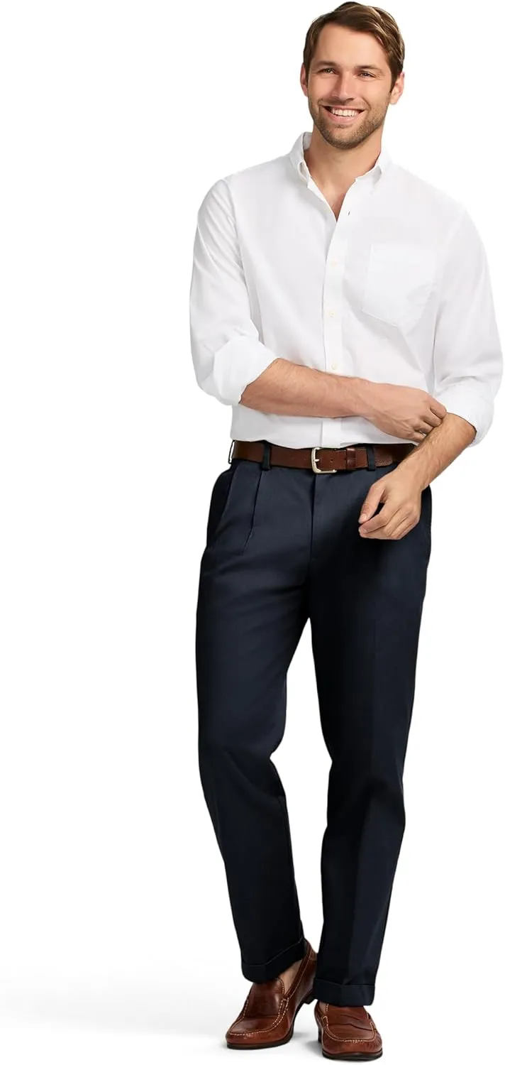 IZOD Men's American Chino Double Pleated Classic Fit Pant