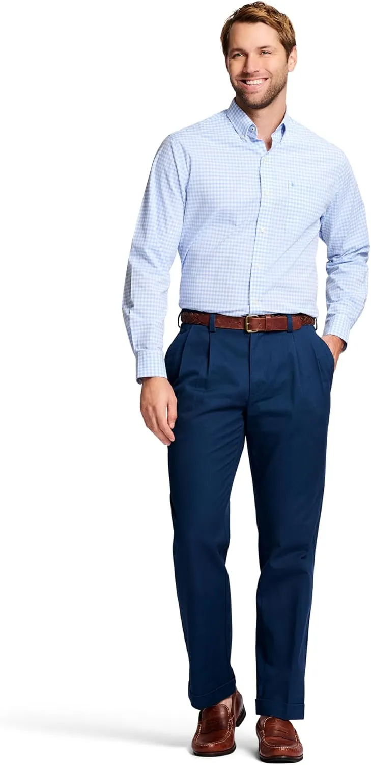 IZOD Men's American Chino Double Pleated Classic Fit Pant