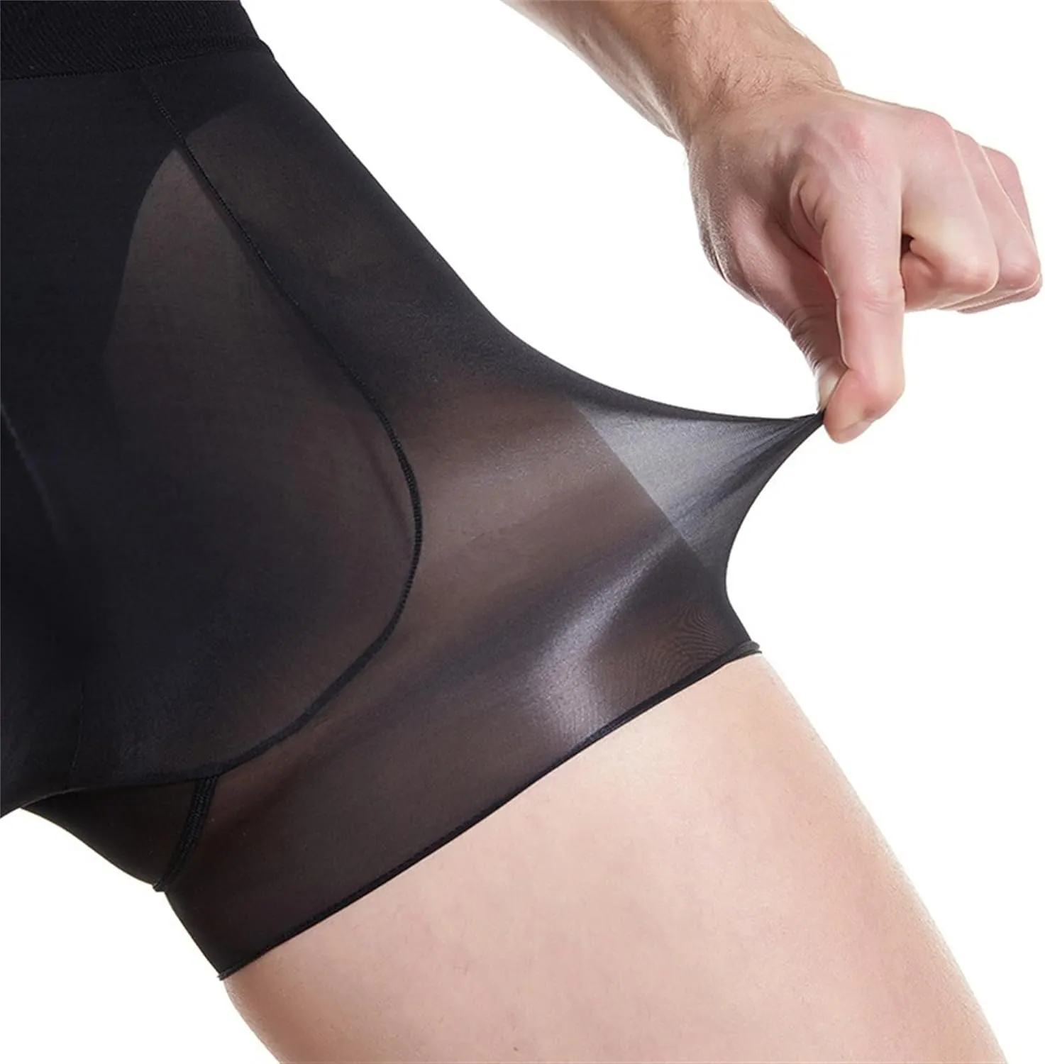 JEsilunmaMY Men's High Stretch Sheer Underwear See Through Athletic Workout Boxer Briefs Breathable Pouch Sexy Lingerie