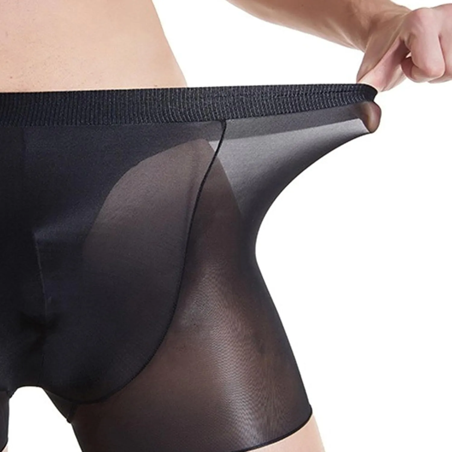 JEsilunmaMY Men's High Stretch Sheer Underwear See Through Athletic Workout Boxer Briefs Breathable Pouch Sexy Lingerie