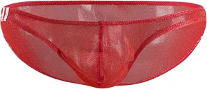 JEsilunmaMY Men's Mesh Bikini Briefs Low Rise See Through Bulge Pouch Underwear Transparent Breathable Sexy Panties Swimwear