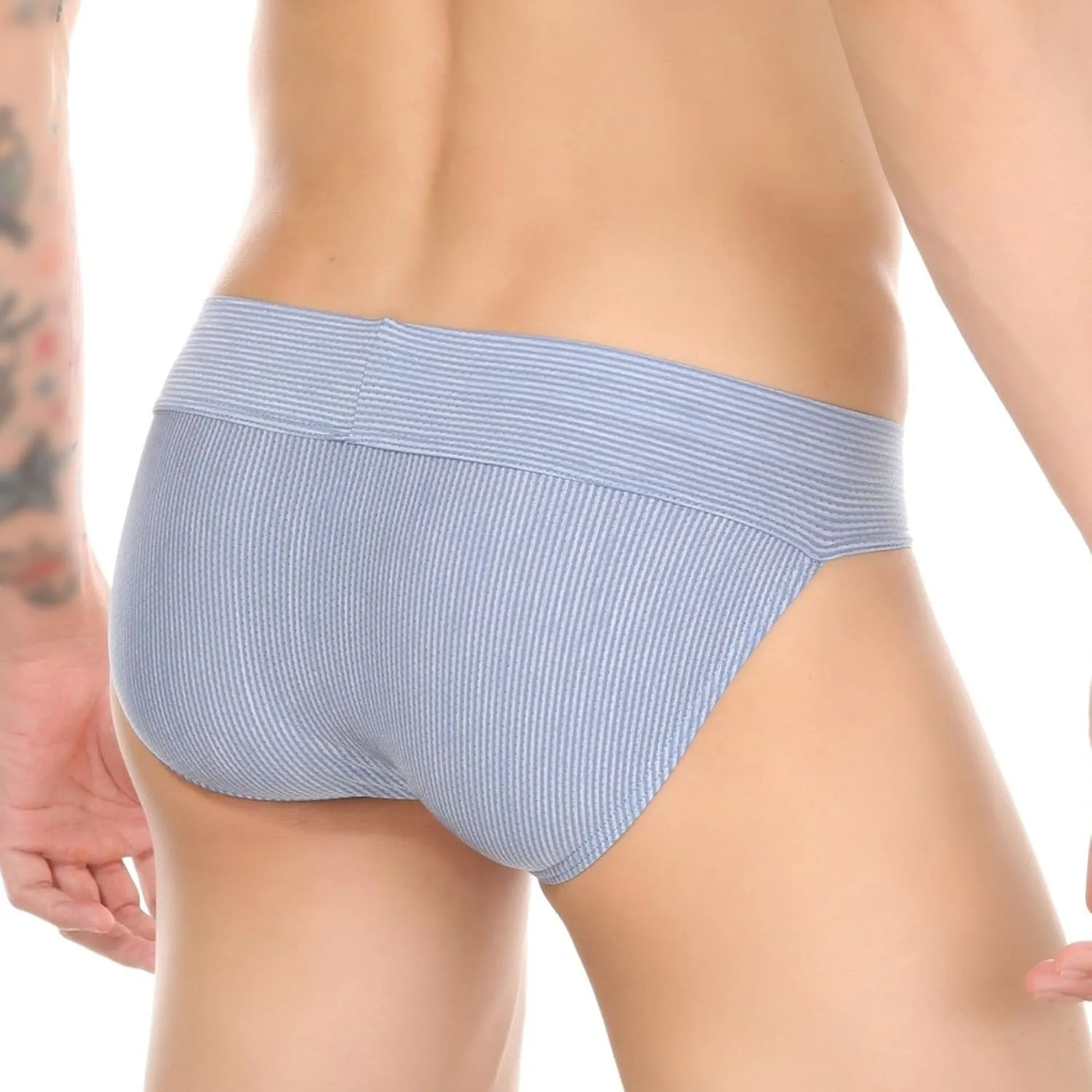 JEsilunmaMY Mens Stretch Mesh Srtiped Jockstrap Sexy Underwear Bulge Pouch Athletic Supporter Breathable Jock Straps Briefs