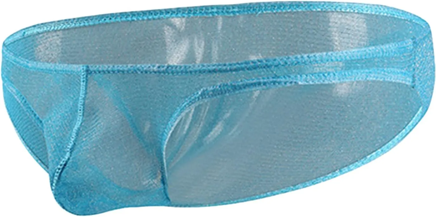JEsilunmaMY Mesh Underwear for Men Low Rise Breathable Bulge Pouch Bikini Briefs See Through Transparent Underpants Swimsuit