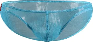 JEsilunmaMY Mesh Underwear for Men Low Rise Breathable Bulge Pouch Bikini Briefs See Through Transparent Underpants Swimsuit
