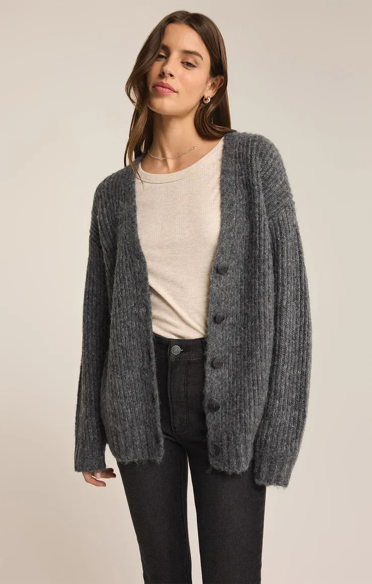 Josie Cozy Cardigan | Charcoal Heather