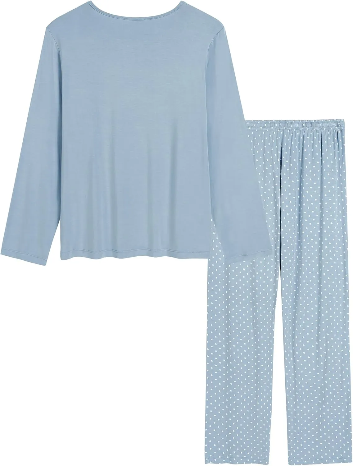 Joyaria Women's Bamboo Viscose Pajama Set - Ultra-Soft Breathable Long Sleeve Sleepwear Cute Printed Sleep Pant With Pocket