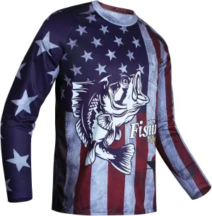 JPOJPO Mens Fishing Shirt Long Sleeve, Fishing Jerseys Fish Tshirts - Breathable, Cooling, Light-Weight