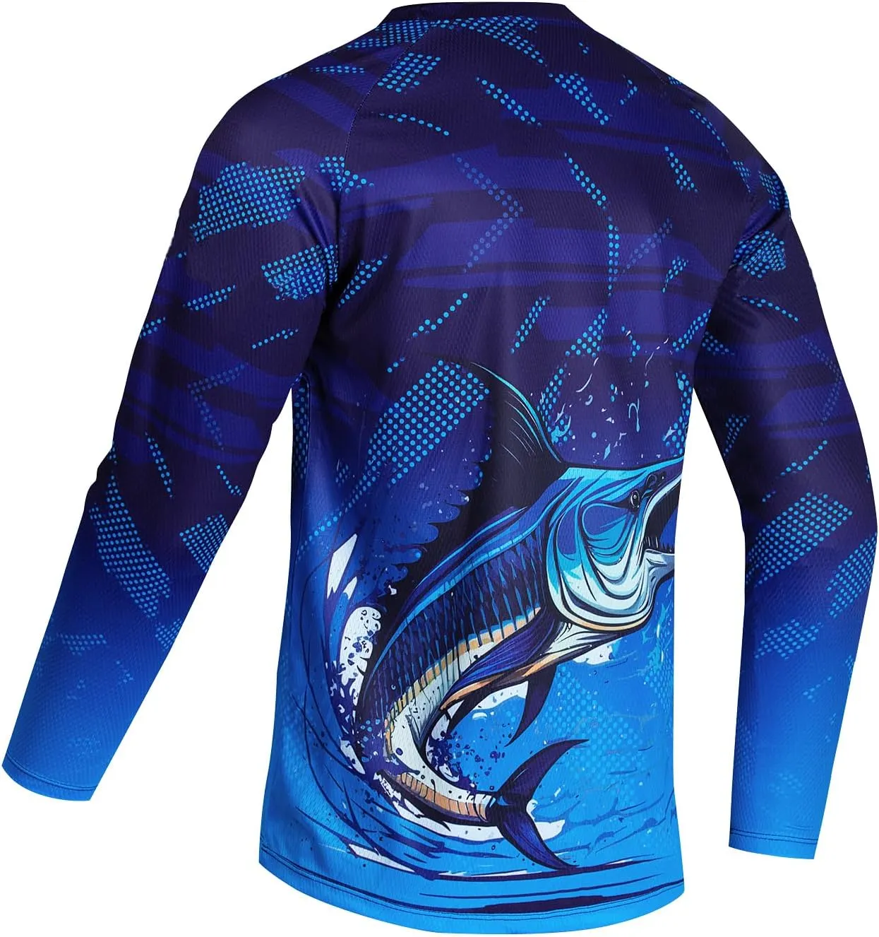 JPOJPO Mens Fishing Shirt Long Sleeve, Fishing Jerseys Fish Tshirts - Breathable, Cooling, Light-Weight