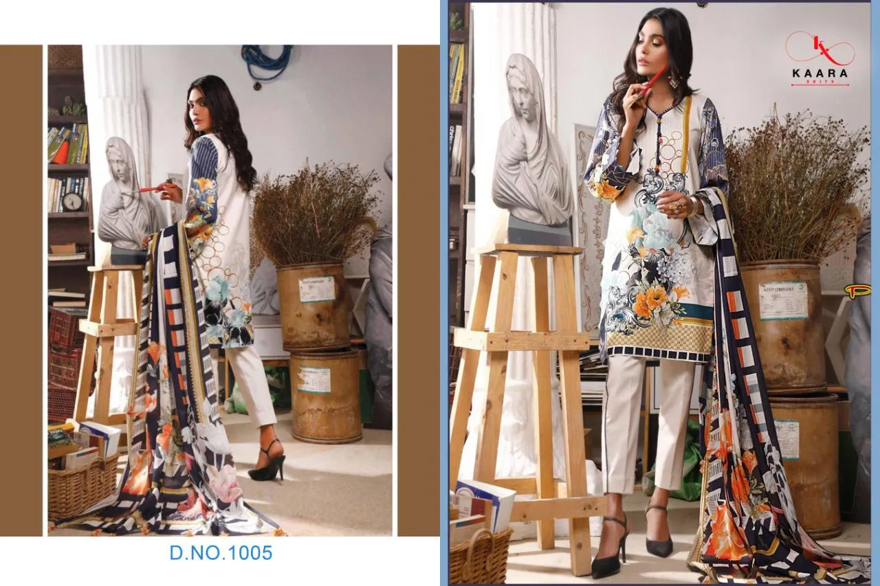Kaara Suit Launched M Print Vol 4 Pure Pashmina Printed Embroidery Work Fancy Designer Salwar Kameez