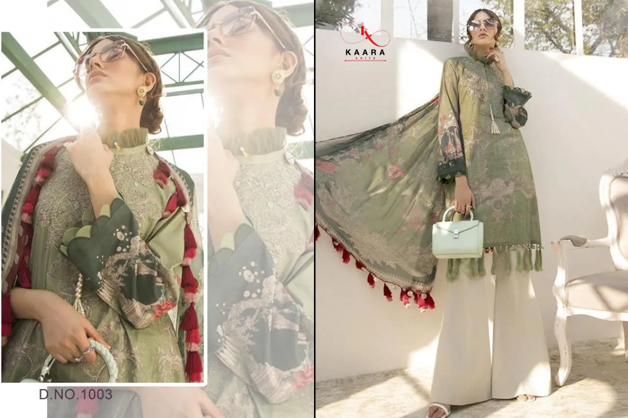 Kaara Suit Launched M Print Vol 4 Pure Pashmina Printed Embroidery Work Fancy Designer Salwar Kameez