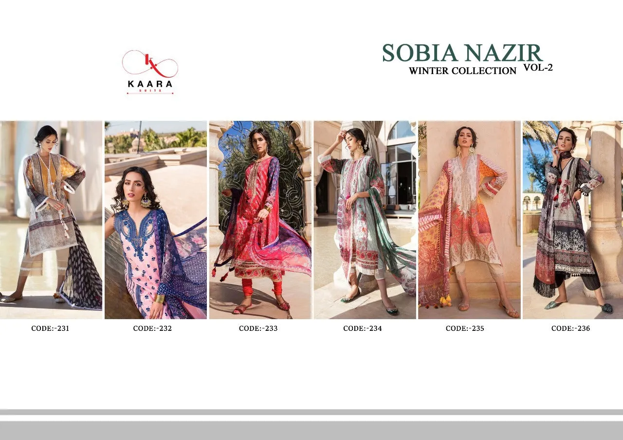 Kaara Suit Presents Sobia Nazir Vol 2 Pure Pashmina Printed Fancy Designer Salwar Suits