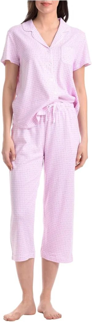 Karen Neuburger Women's Short Sleeve Girlfriend Capri Pj Set
