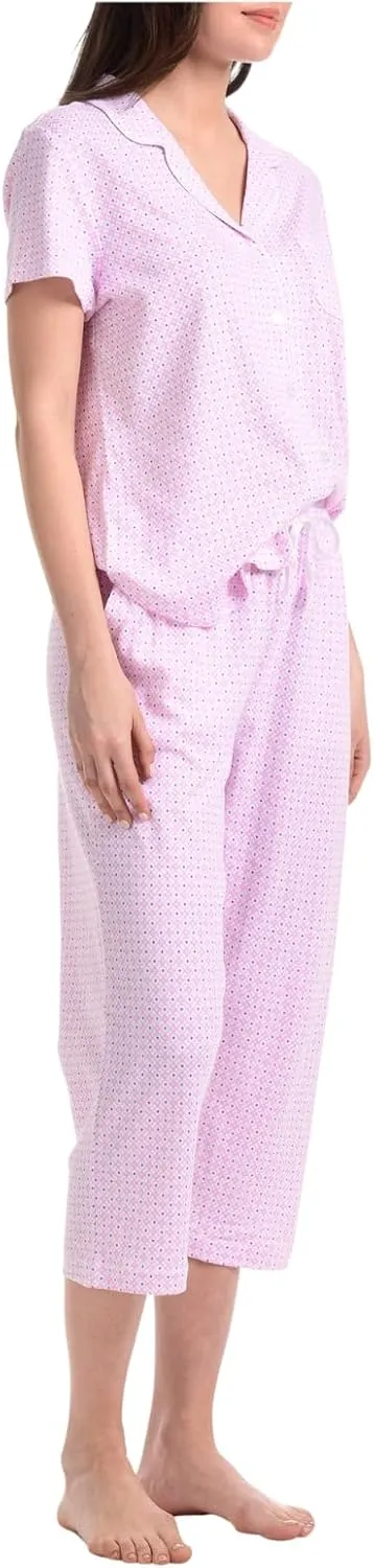 Karen Neuburger Women's Short Sleeve Girlfriend Capri Pj Set