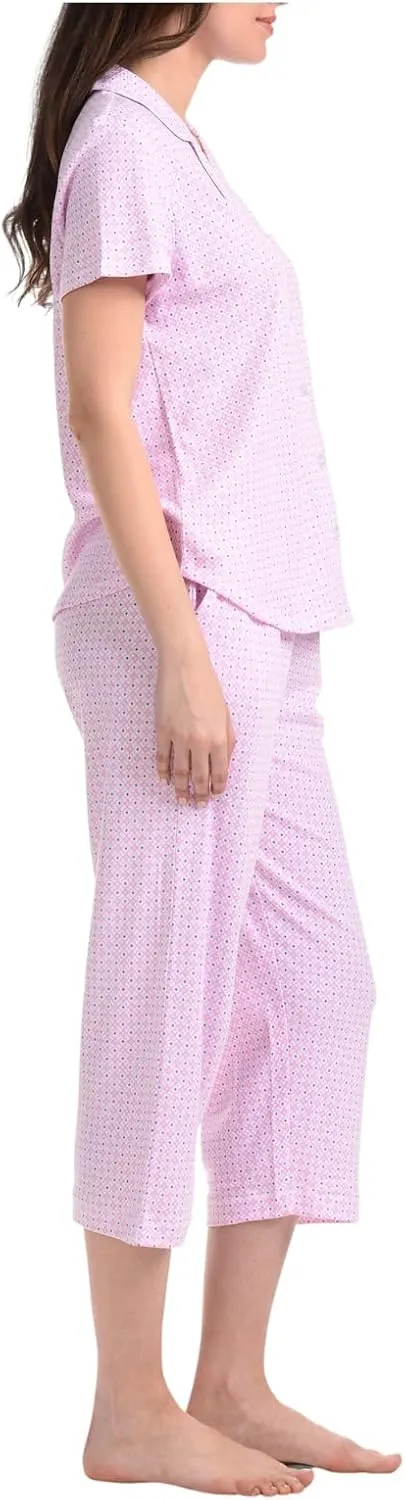 Karen Neuburger Women's Short Sleeve Girlfriend Capri Pj Set