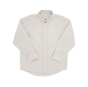 Keeneland Khaki Stripe Dean's List Dress Shirt-Oxford