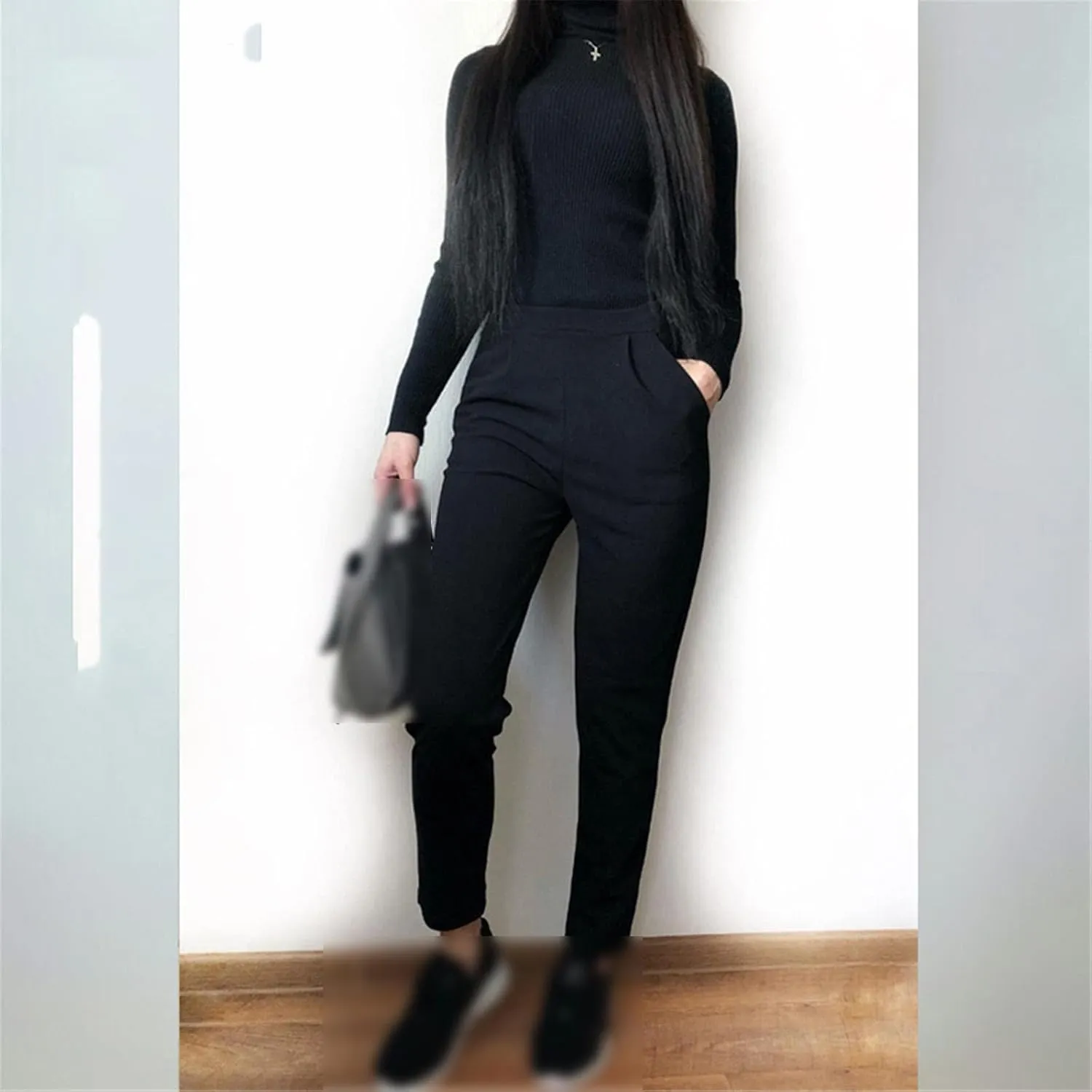 Kelsiop Spring and Autumn Ladies OL Harem Pants Breathable Summer Thin Casual Pencil Pants Suit Trousers