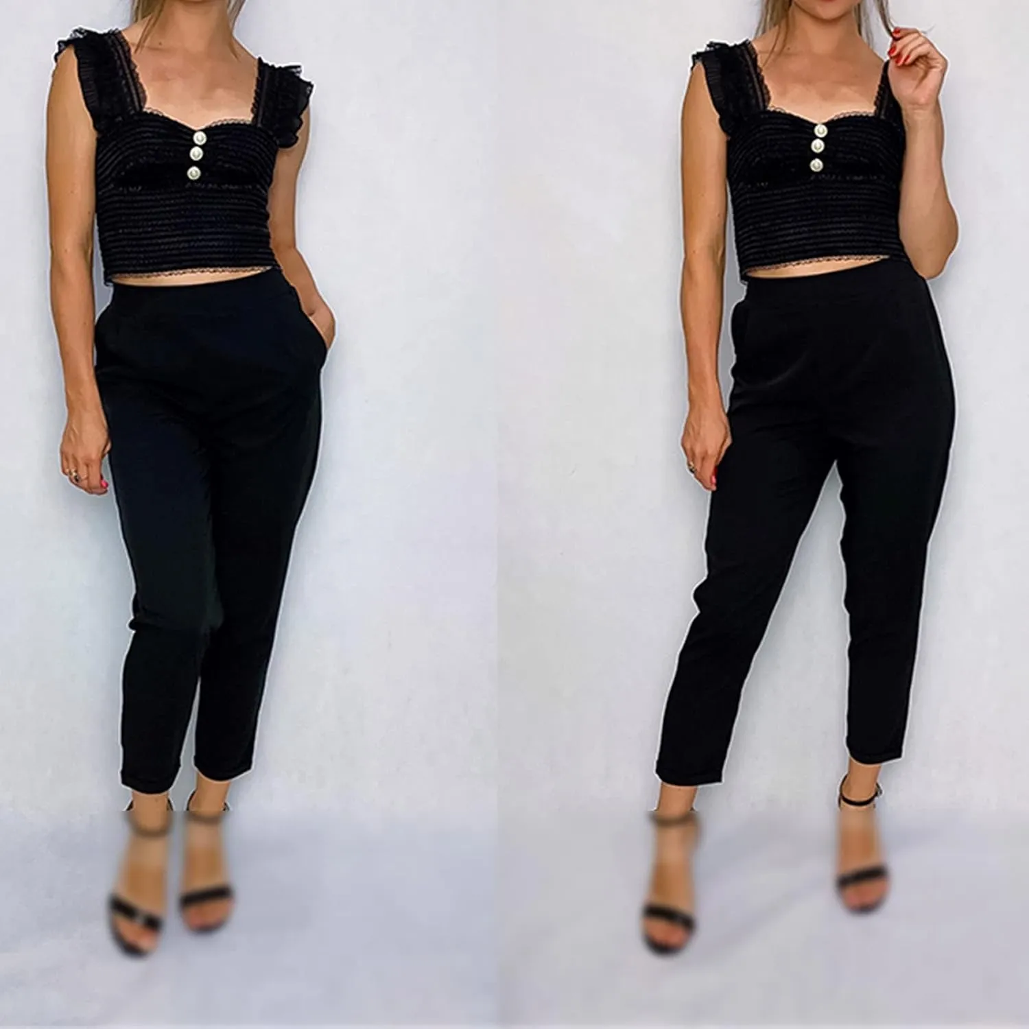 Kelsiop Spring and Autumn Ladies OL Harem Pants Breathable Summer Thin Casual Pencil Pants Suit Trousers