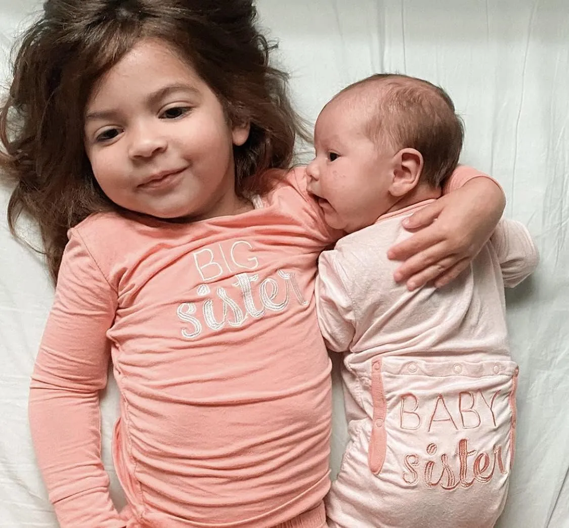 KicKee Pants Pajamas for Siblings, Big Brother & Big Sister Applique, Two-Piece Set, Zip Coverall, Baby and Kids