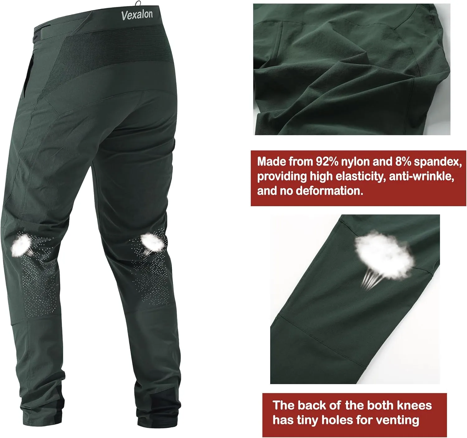 Kids Mountain Bike Pants - Quick-Dry Lightweight Breathable MTB Pants for Boys Youth Cycling Bicycle Riding