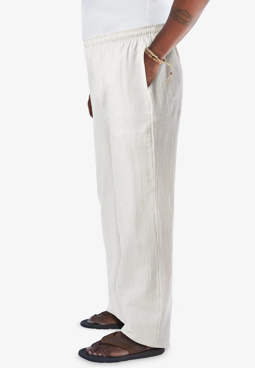 KingSize Men's Big & Tall Elastic Waist Gauze Cotton Pants
