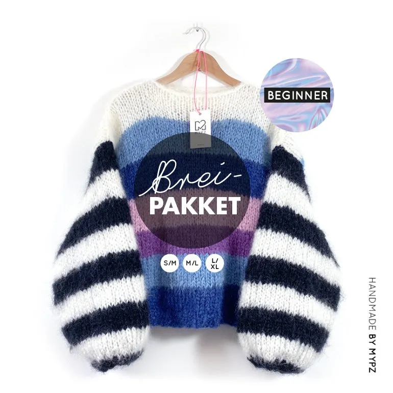 Knitting Kit – MYPZ Striped Mohair Pullover NO.9 – Beginner (ENG-NL)