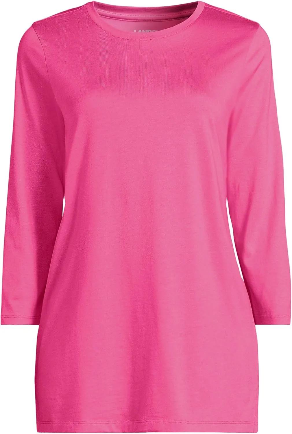 Lands' End Women's 3/4 Sleeve Supima Cotton Crewneck Tunic