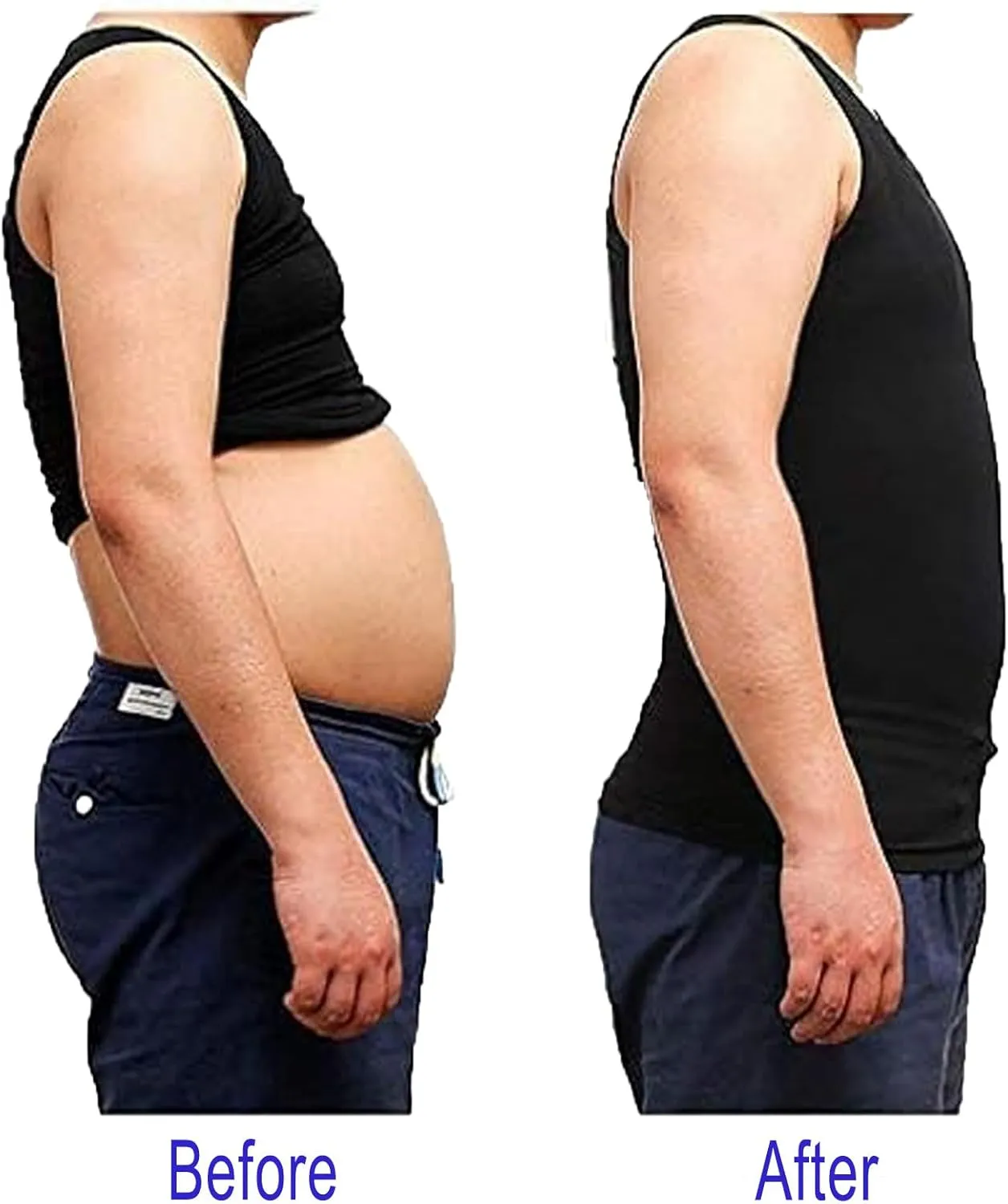 LARDROK Men Slimming Body Shaper Vest Gynecomastia Compression Shirts Tummy Control Shapewear Moobs Undershirt