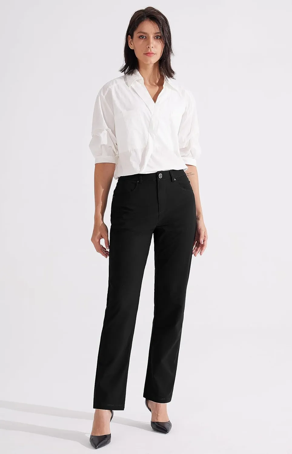 Libin Womens Dress Pants 29" 31" Stretch Straight Leg Work Slacks Office Business Casual Golf Pants for Travel Lightweight