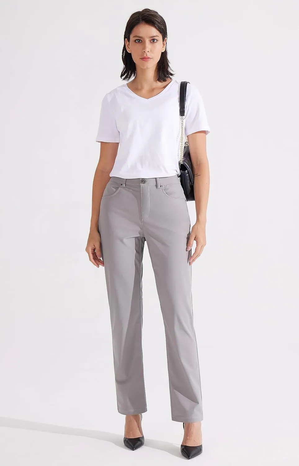 Libin Womens Dress Pants 29" 31" Stretch Straight Leg Work Slacks Office Business Casual Golf Pants for Travel Lightweight