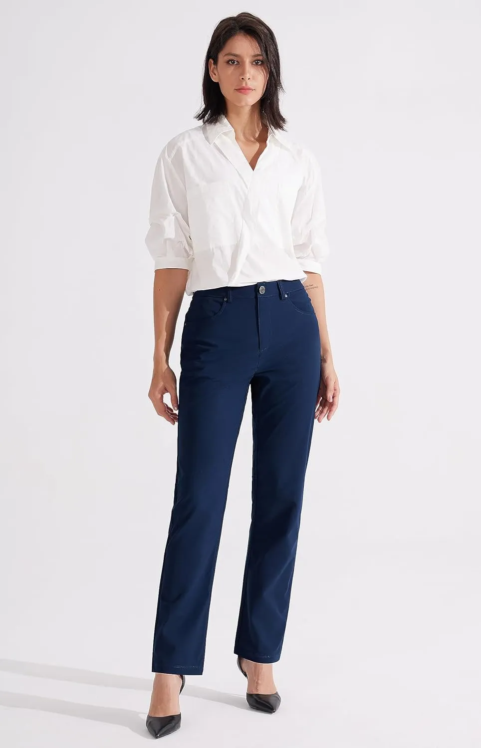 Libin Womens Dress Pants 29" 31" Stretch Straight Leg Work Slacks Office Business Casual Golf Pants for Travel Lightweight