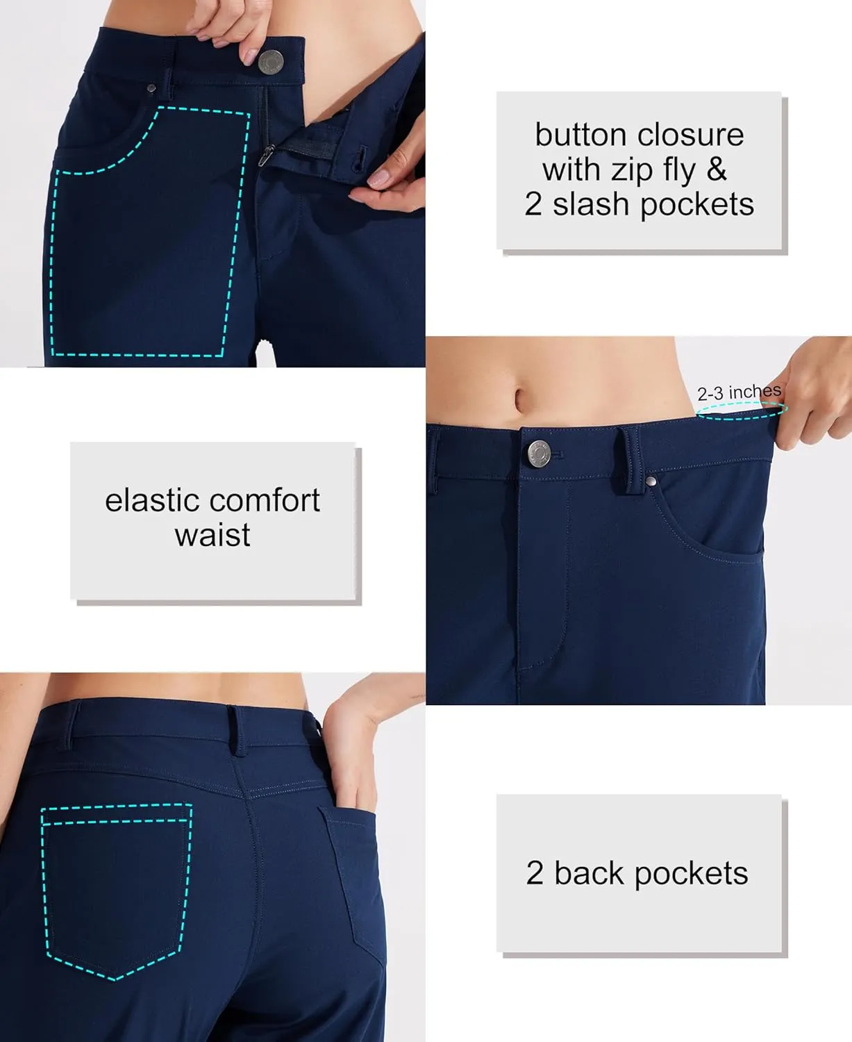 Libin Womens Dress Pants 29" 31" Stretch Straight Leg Work Slacks Office Business Casual Golf Pants for Travel Lightweight
