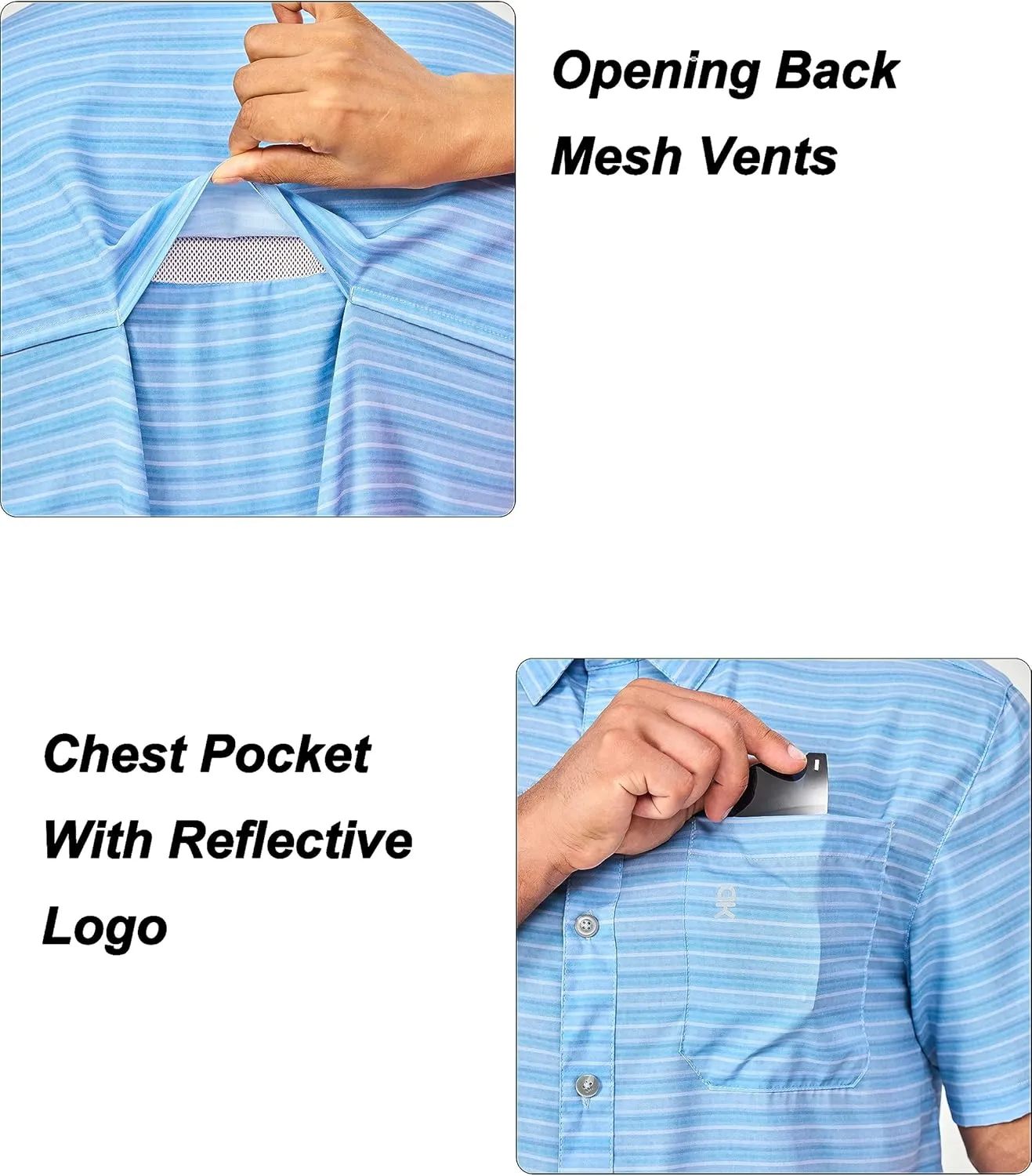 Little Donkey Andy Men's Lightweight Quick Dry Breathable Shirts for Golf Hiking Casual UPF50