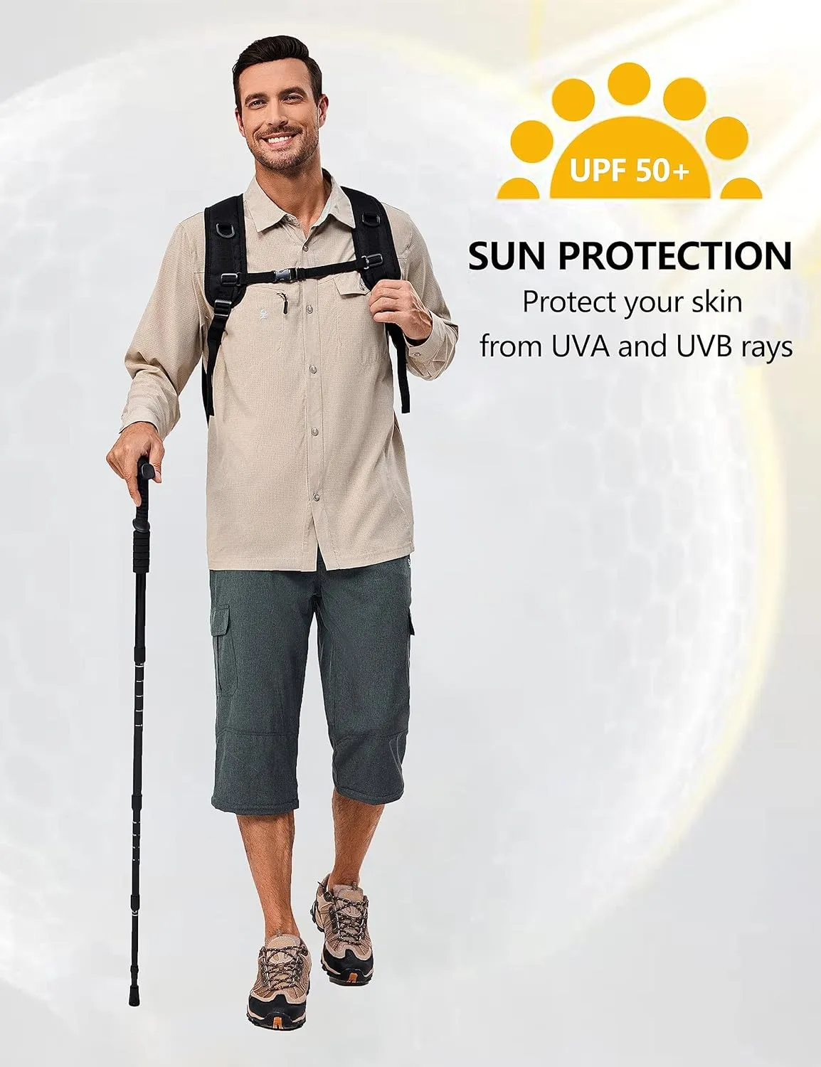 Little Donkey Andy Mens UPF 50  UV Protection Long Sleeve Lightweight Shirt Breathable Quick Dry Hiking Fishing Shirts